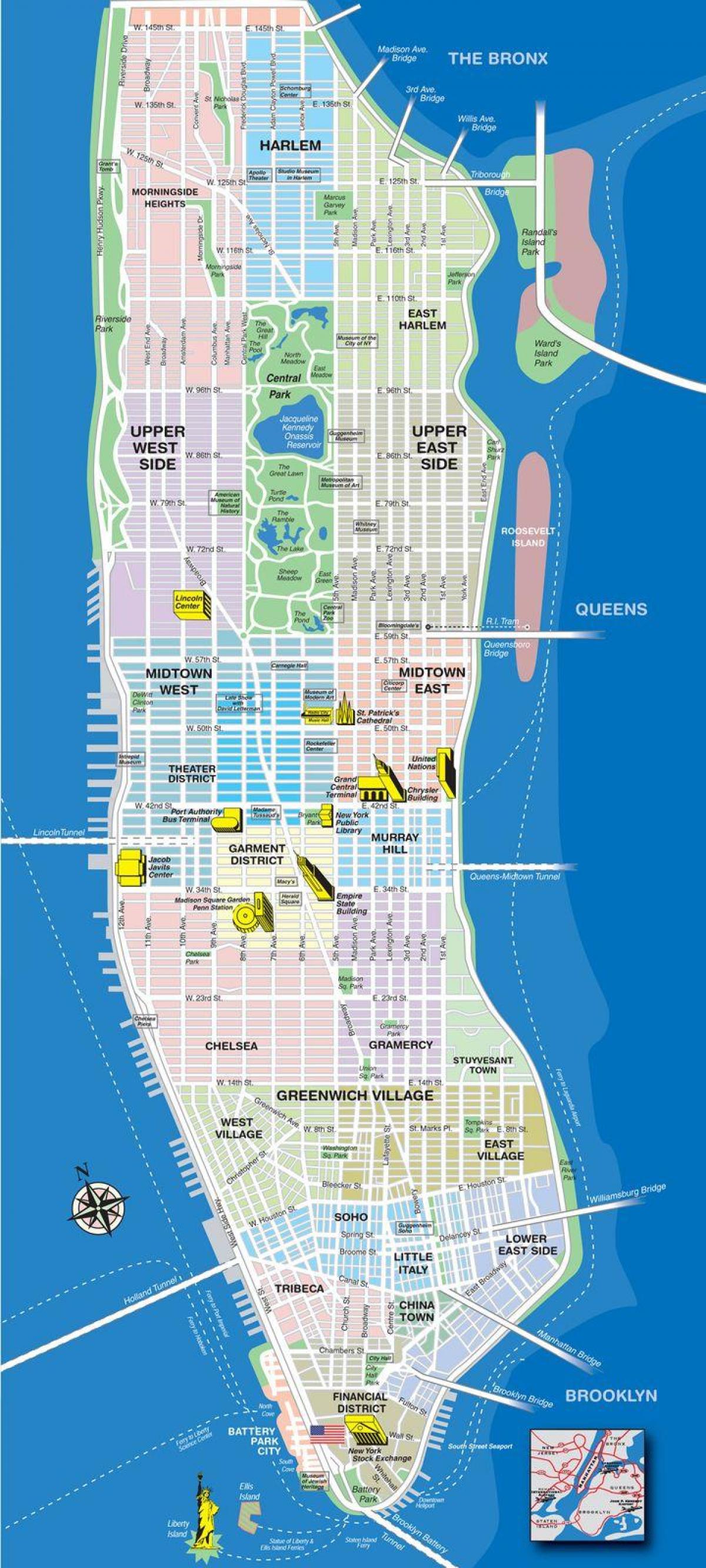 kort af Manhattan