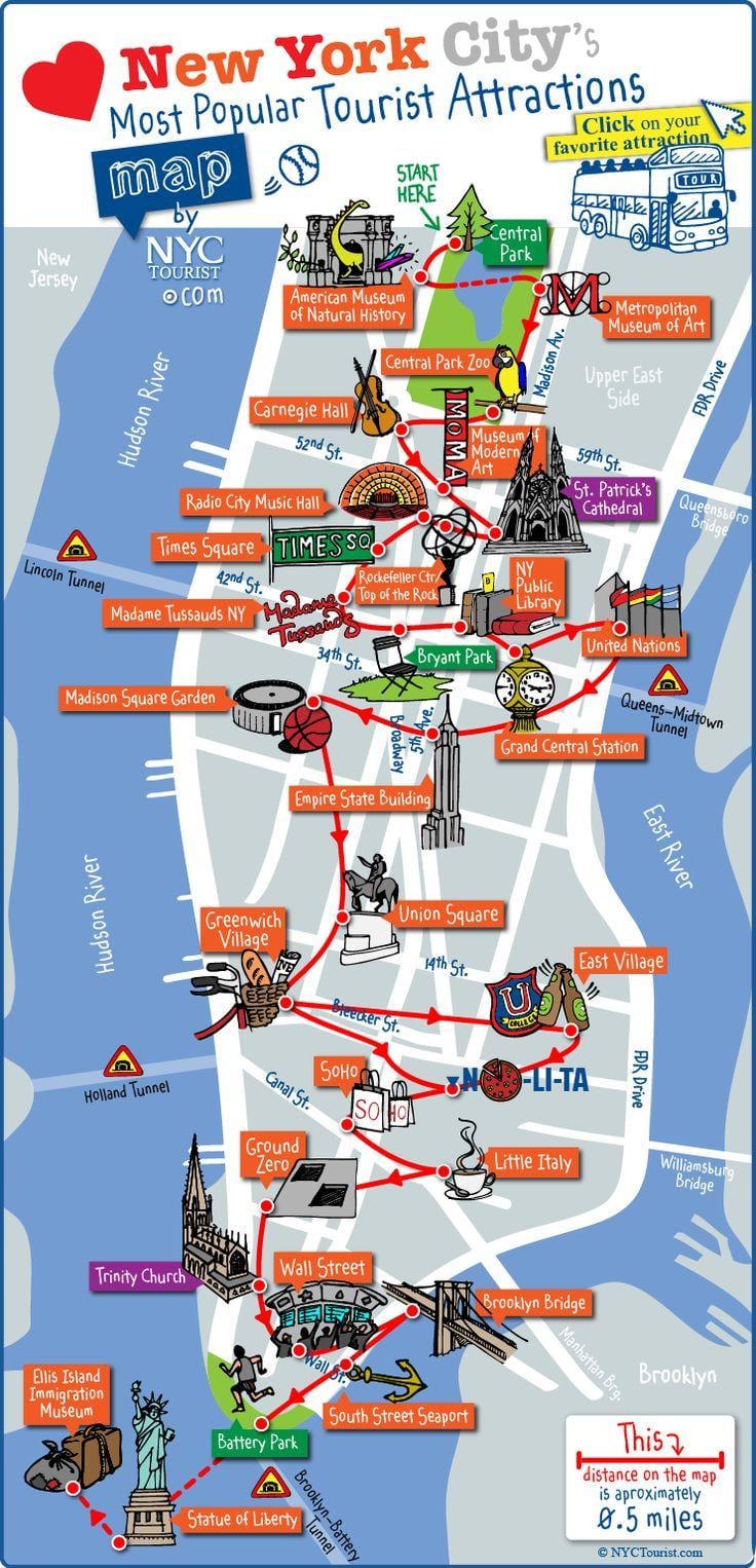 Manhattan staðir kort