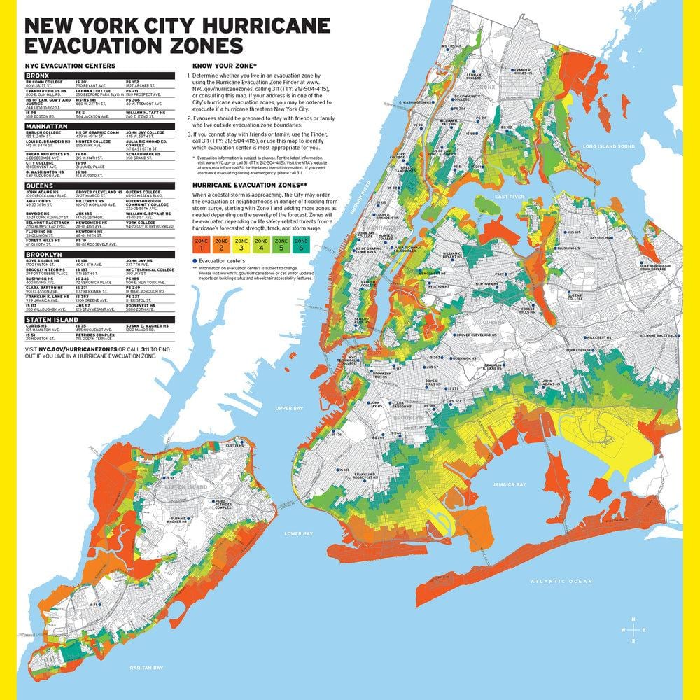 Manhattan flóð svæði kort