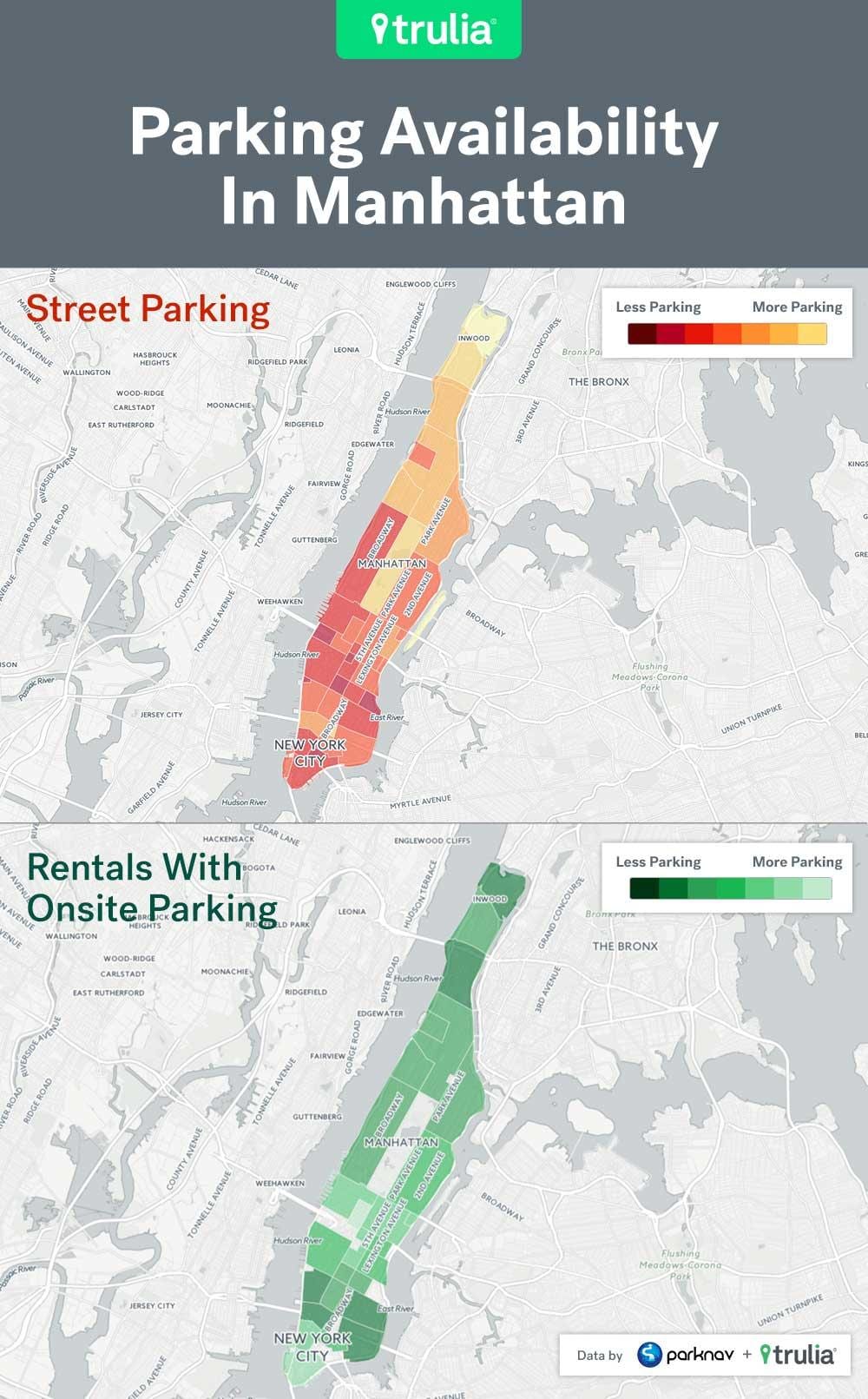 New york götunni bílastæði kort Manhattan