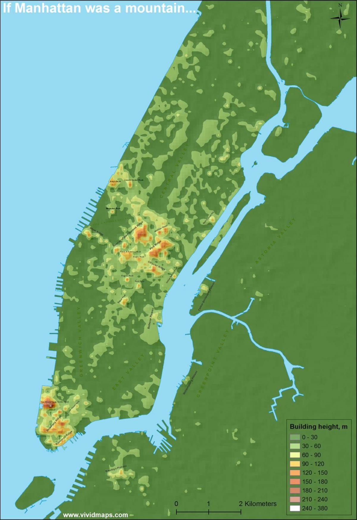 kort af Manhattan landslaginu