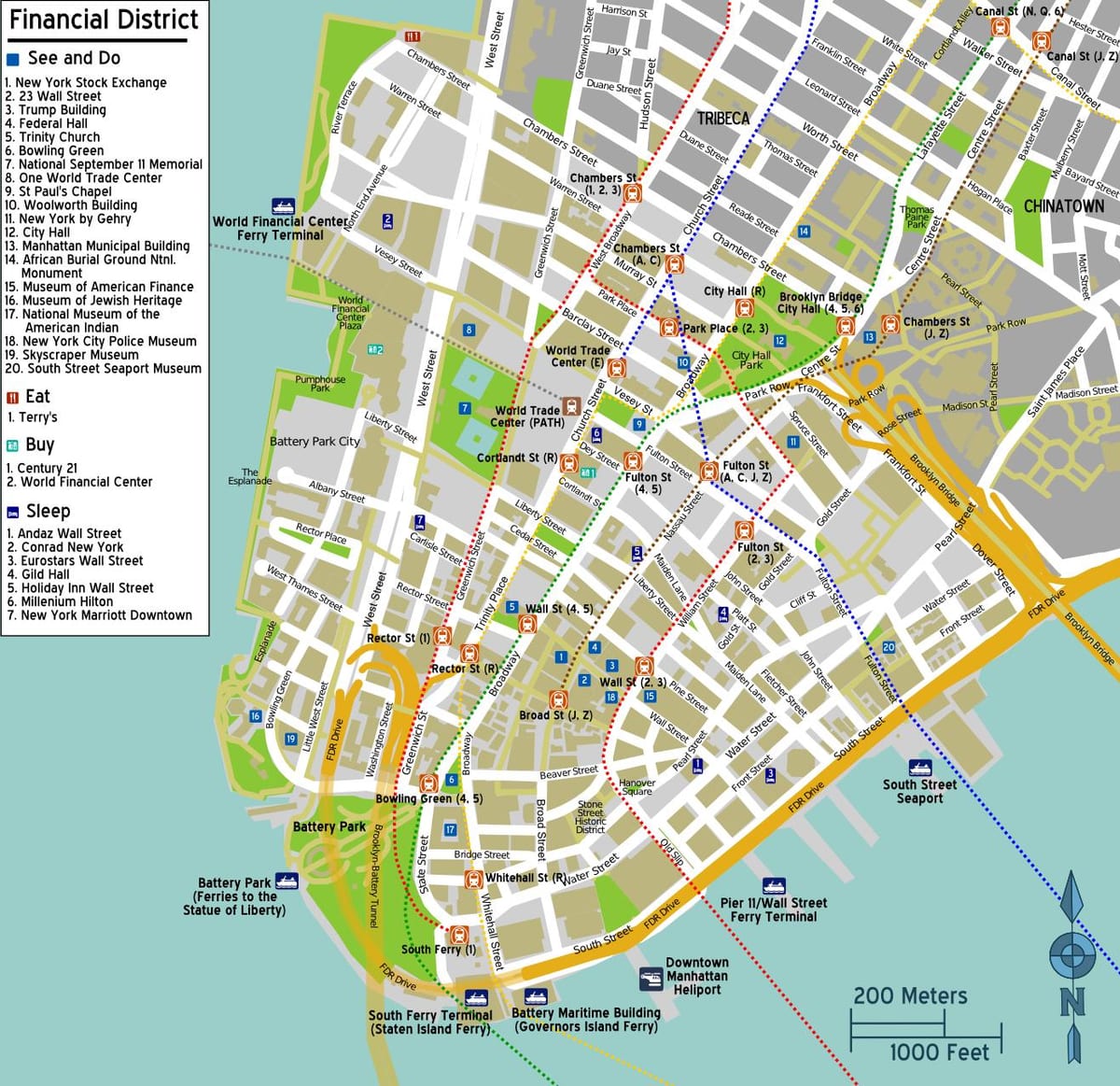 kort af Manhattan ny
