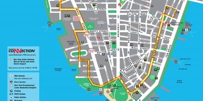 Neðri-Manhattan gönguferð kort