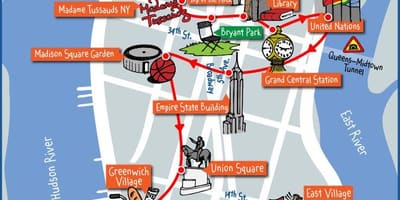 Manhattan staðir kort