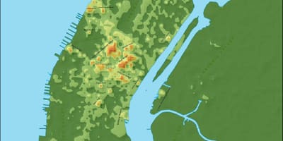 Hæð kort af Manhattan