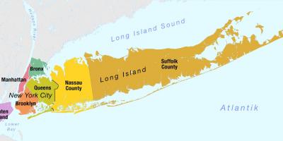 Kort af New York á Manhattan og long island