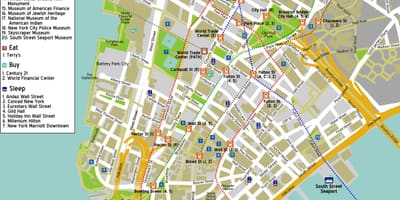 Kort af Manhattan ny